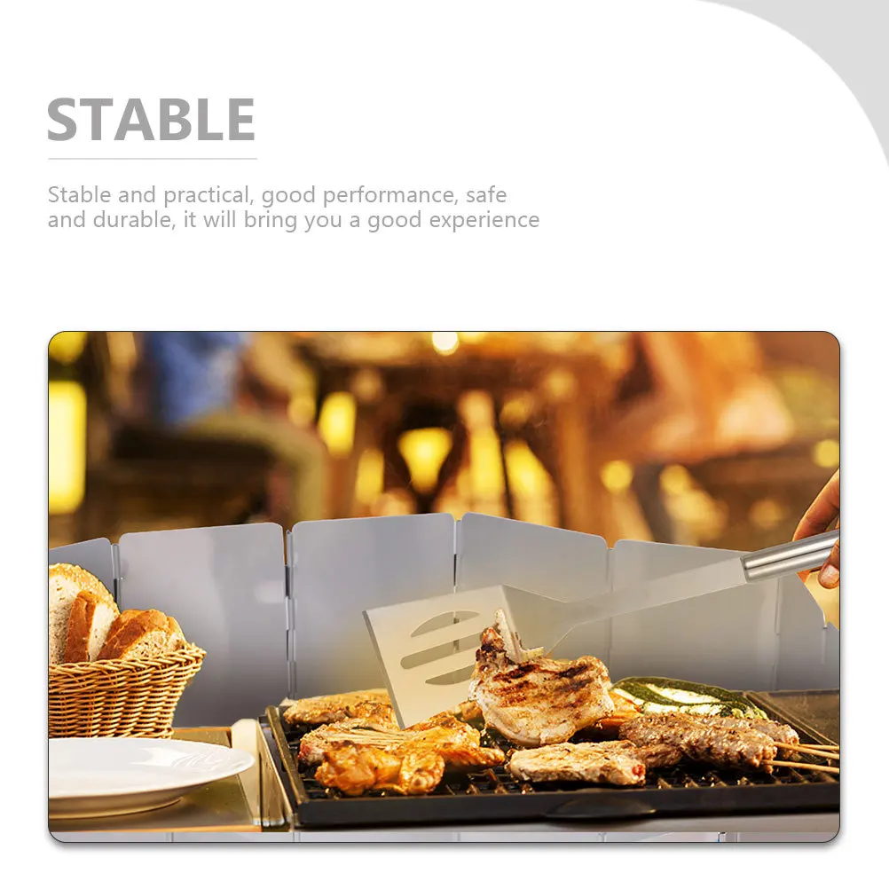 

Folding Stove Windscreen Stable Durable Corrosion Resistant Easy Clean Camping Supply Bbq Stove Windproof Tool