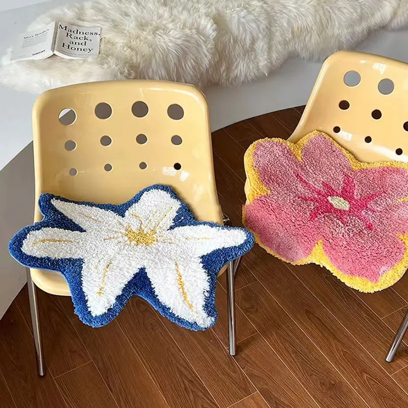 New Petal Flower Art Rugs Living Room Decoration Home Area Fluffy Carpet Bedroom Bedside Computer Chair Rug Anti-Skid Floor Mat