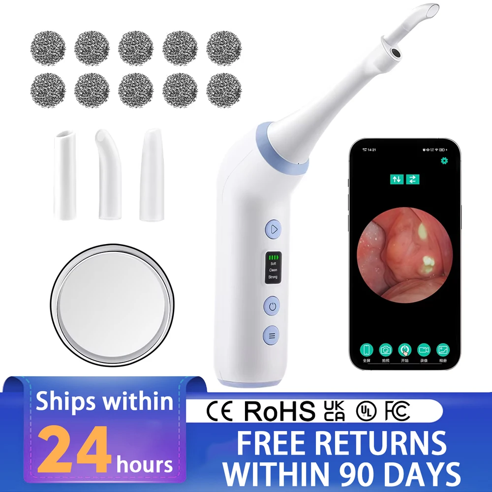 

Electric Visual Tonsil Stone Remover Tonsil Stone Removal Kit Vacuum With Irrigation Syringe Instant Suction Tonsil Stone Remova