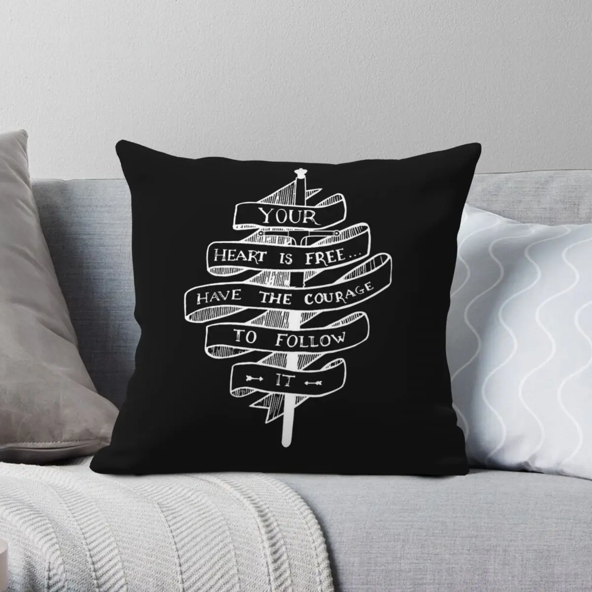 Your Heart Is Free Courage To Follow It Square Pillowcase Polyester Linen Velvet Creative Decorative Pillow Case Car Cover 45x45