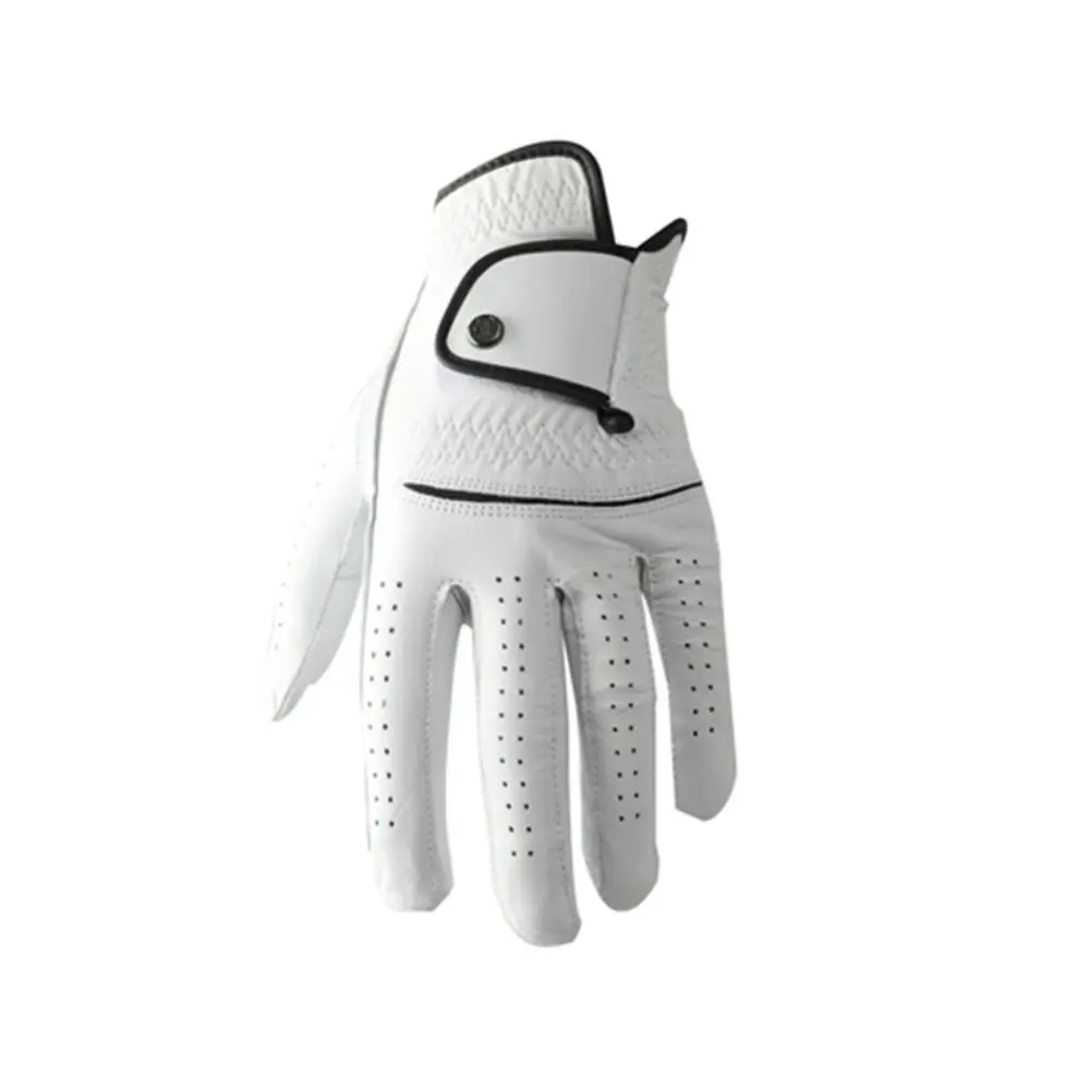 Guanto da golf sportivo da uomo in pelle di pecora Guanto da golf in pelle traspirante bianco Antiscivolo Accessori da golf per mano sinistra singola Uomo