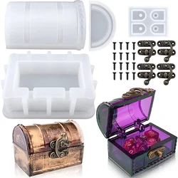 DIY Storage Box Silicone Mould Set Treasure Chest Jewelry Organizer Resin Molds Gypsum Clay Crafts Making Supplie for Home Decor