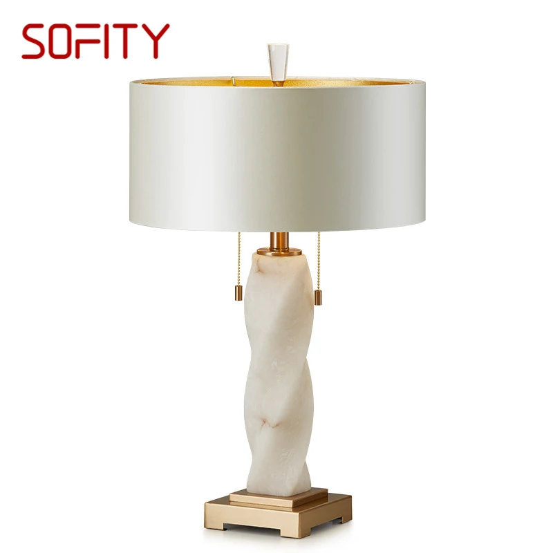 

SOFITY Contemporary Marble Table Lamp Nordic Fashionable Living Room Bedroom Personality Creative LED Decoration Desk Light