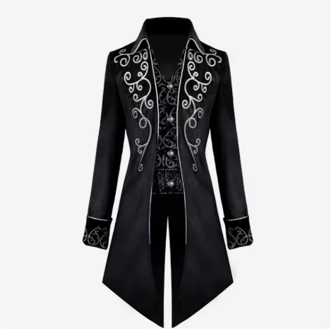 

European and American Medieval Retro Clothing Punk Tailcoat Men's Coat