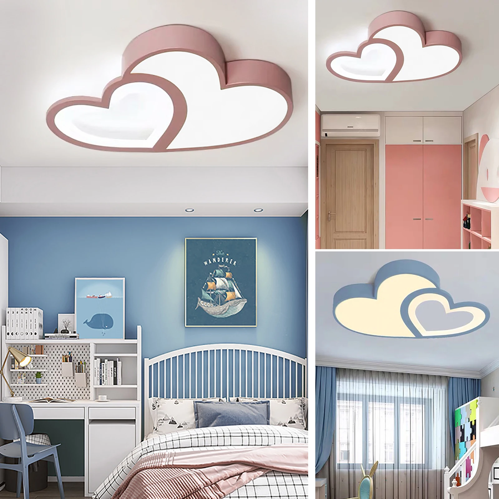 Ceiling Light Children\'s Room Lamp Dimmable Chandelier LED Baby Lamp Light Cartoon