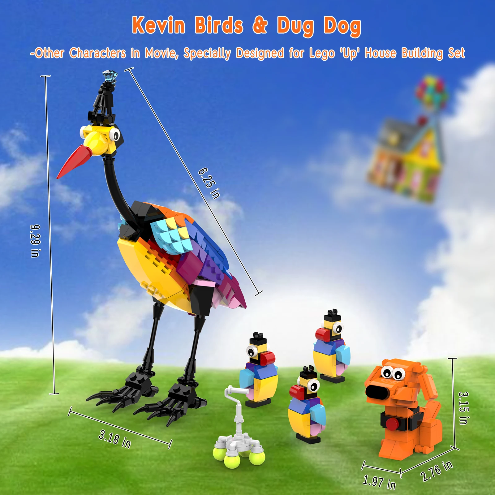 Moc-kevin the Bird-likeビルディングブロック、教育玩具、飛行バルーンのモデル、子供のための誕生日プレゼント