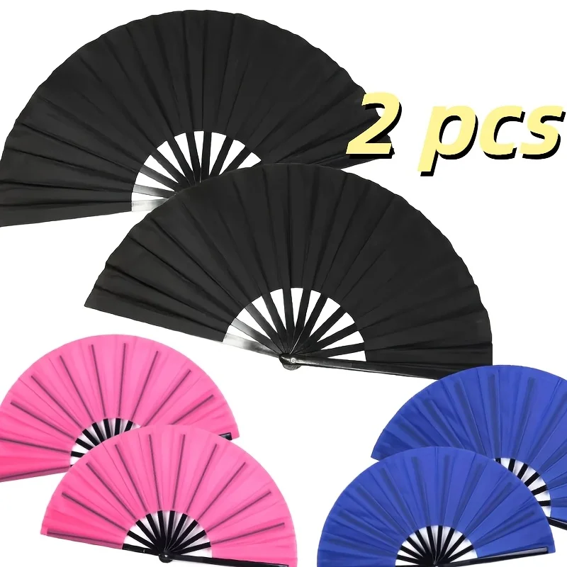 2pcs Traditional Portable Folding Fans, Chinese Hand Fans, and Tai Chi Folding Fans Suitable for Martial Arts Training and Dance