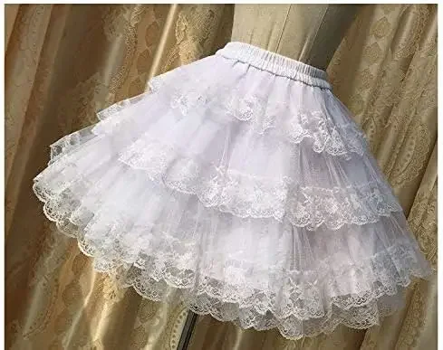 Smiling Angel 3-Layered Gothic Layered Ruffled Luxury Vintage Rockabilly Petticoat Crinoline Underskirt