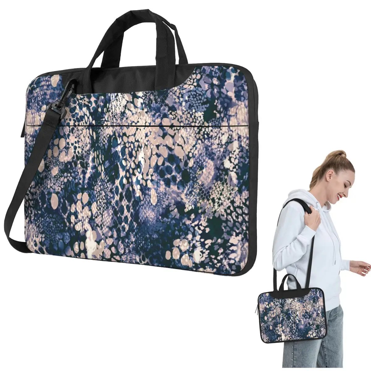

Elegant Snake Skin Design Laptop Bag Protective Case Computer Bag 13 14 15.6 Inch Crossbody Laptop Pouch For Macbook Pro Air