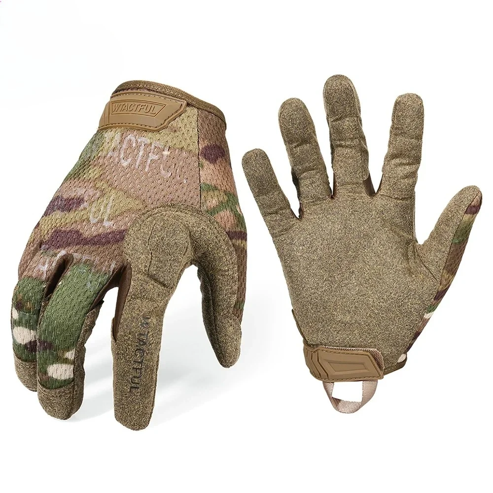 Guantes tácticos de dedo completo para hombre, pantalla táctil, transpirables, Paintball, Airsoft, tiro, senderismo, combate, deporte, caza, bicicleta, equipo de trabajo