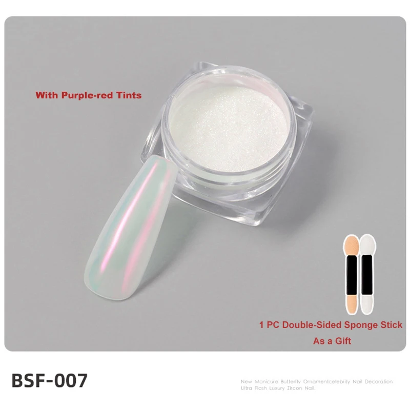 4 Colors Pearl White Aurora Borealis Moonlight Mirror Glitter Dust Pigment Powders for DIY Gel Nail Art Polish Makeup image 3