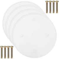 4 Pcs Round Cover Plate Electrical Covers White Ceiling Fixture Blank Holes Wall