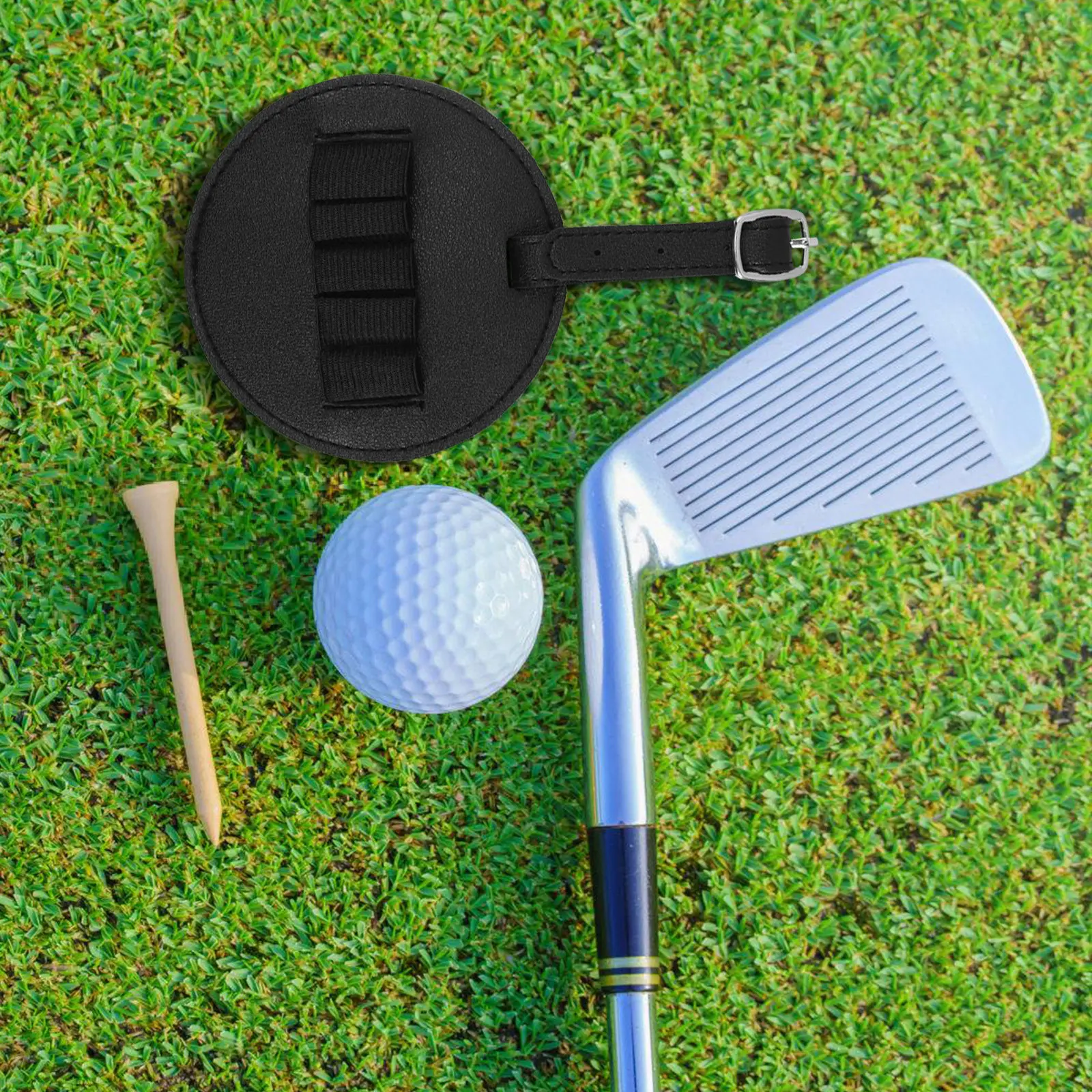 

Golf Tee Organizer Pouch PU Holder with Hanging Tag Design for Easy Carry Storage of Multiple Tees Functional Stylish
