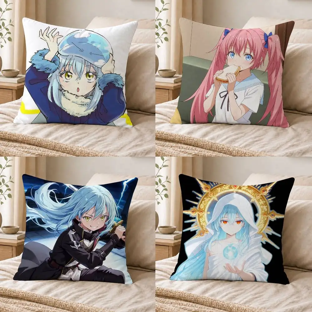 That Time I Got Reincarnated as a Slime Double-sided Printed Square Decorative Cushion Cover for Sofa Living Room Home Decor