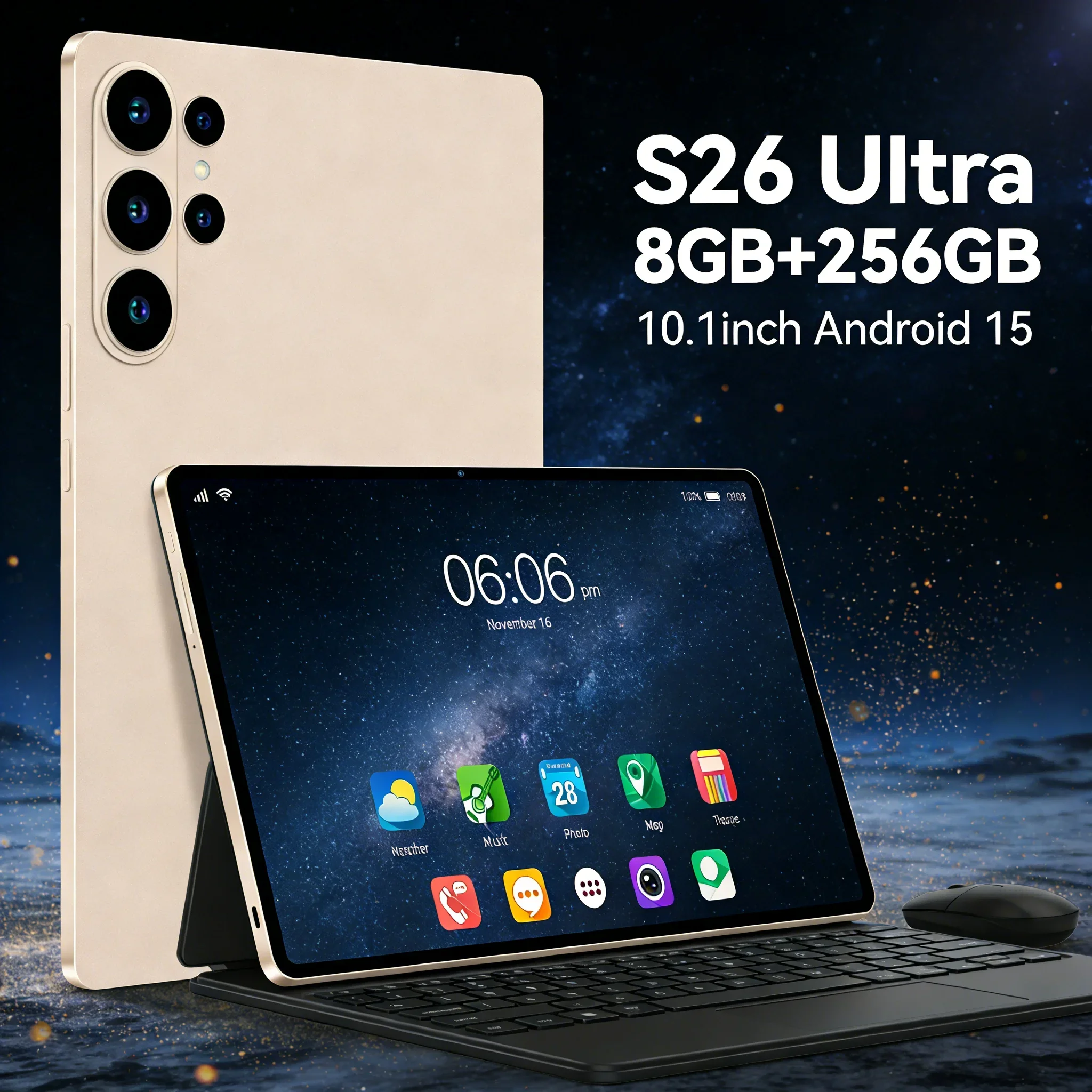 8GB+256GB Android 15 Learning Tablet, HD Camera &amp; 4000mAh Battery, Ideal for Online Classes &amp; Office