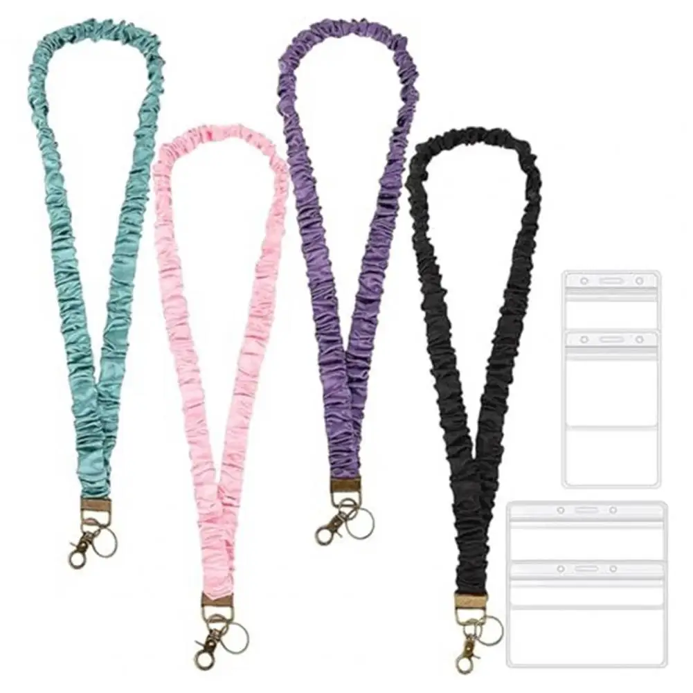 Hanging Rope for Bungee Teacher Stretchy Scrunchie Lanyard Set with Waterproof Id Card Holders Stylish Neck for Cards