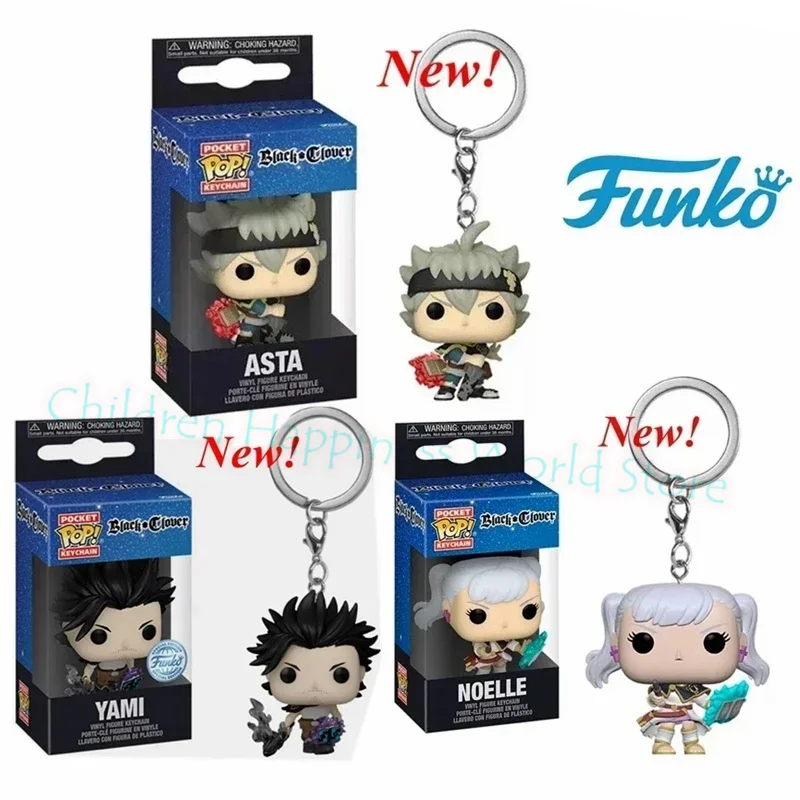 Nuevo llavero de bolsillo Funko POP trébol negro YAMI NOELLE ASTA figura de vinilo edición especial colgante llavero juguetes para niños regalo