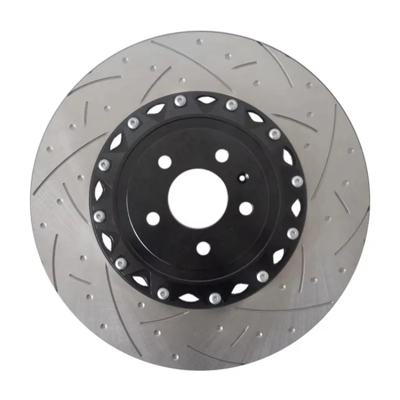 

370X34MM 5000 Series 2-Piece Clear Anodised T3 Front Brake Discs For Audi Rs3 8V Sedan