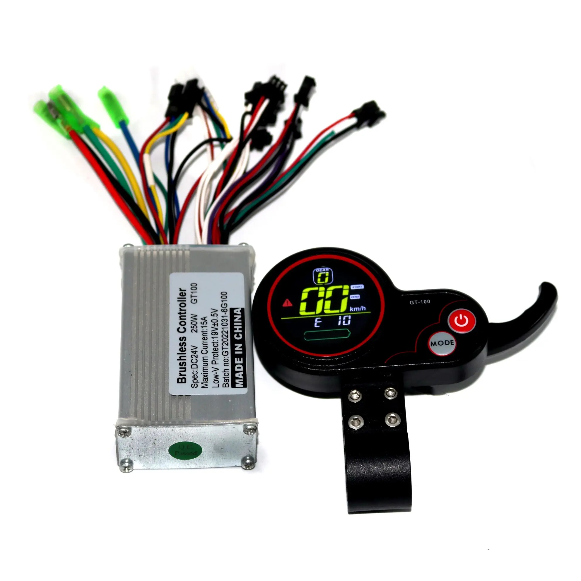 GREENTIME 24V/36V/48V 250/350W BLDC Electric scooter controller E-bike brushless speed driver and LH-100 LCD Display one set