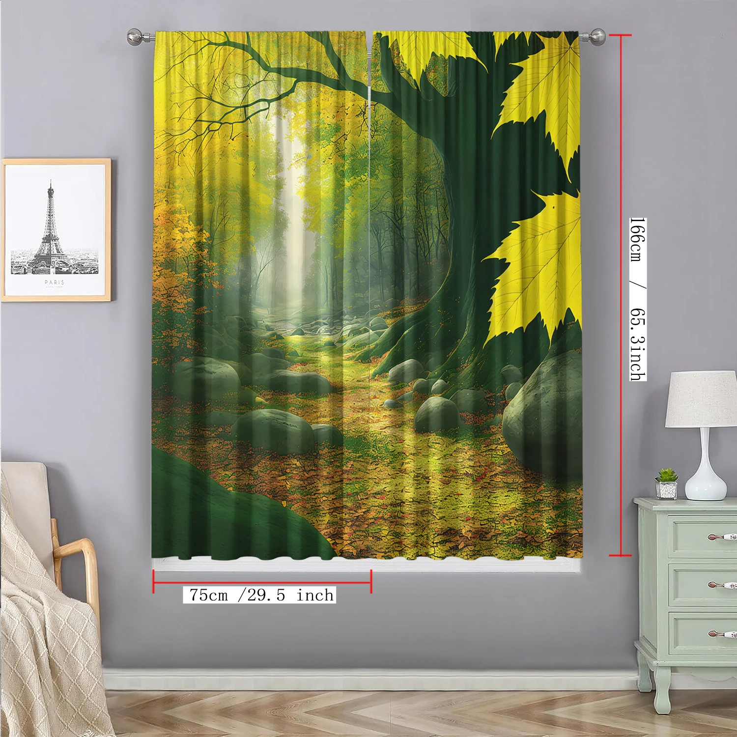 2PC Home Decoration Screen,Forest Scenery Screen, Suitable For Kitchen, Coffee Shop, Living Room, Balcony, Garden