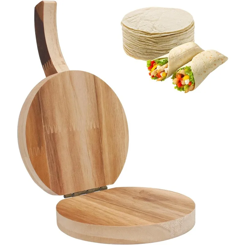 Prensa de Tortillas de Madera, Prensa para Hacer Tortillas, Utensilios para Tortillero, Tortillera Manual, para Tortillas de Maíz, Panqueques, Ravioles, Pizza, Cocina