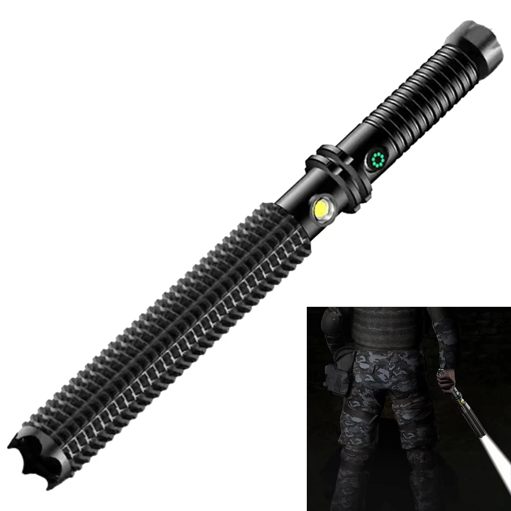 

Waterproof Super Bright Torch USB Rechargeable Wolf Tooth Wand Handheld Flash Light 1200mAh Battery for Self Defense Emergencies