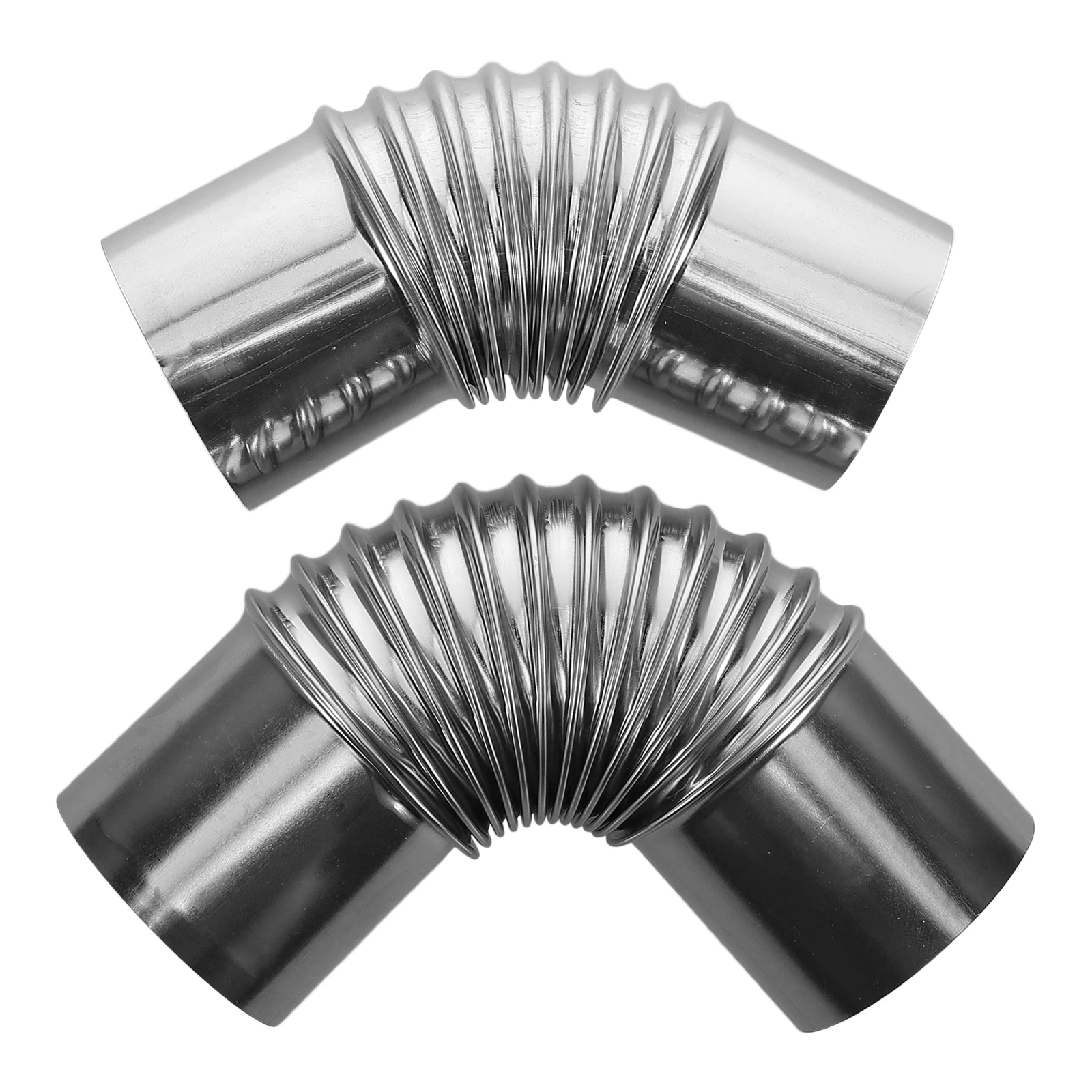 2 Pcs Stainless Steel Fireplace Chimney Pipe 45 Degree Camping Stove Exhaust Elbow Flue Wood Stove Pipe High Temperature