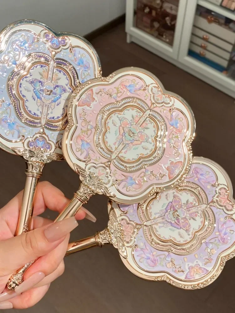 Original Flower Knows New Butterfly Cloud Shoulder Handheld Mirror Makeup Mirror Ancient Chinese Style Makeup Tools Rare Beauty