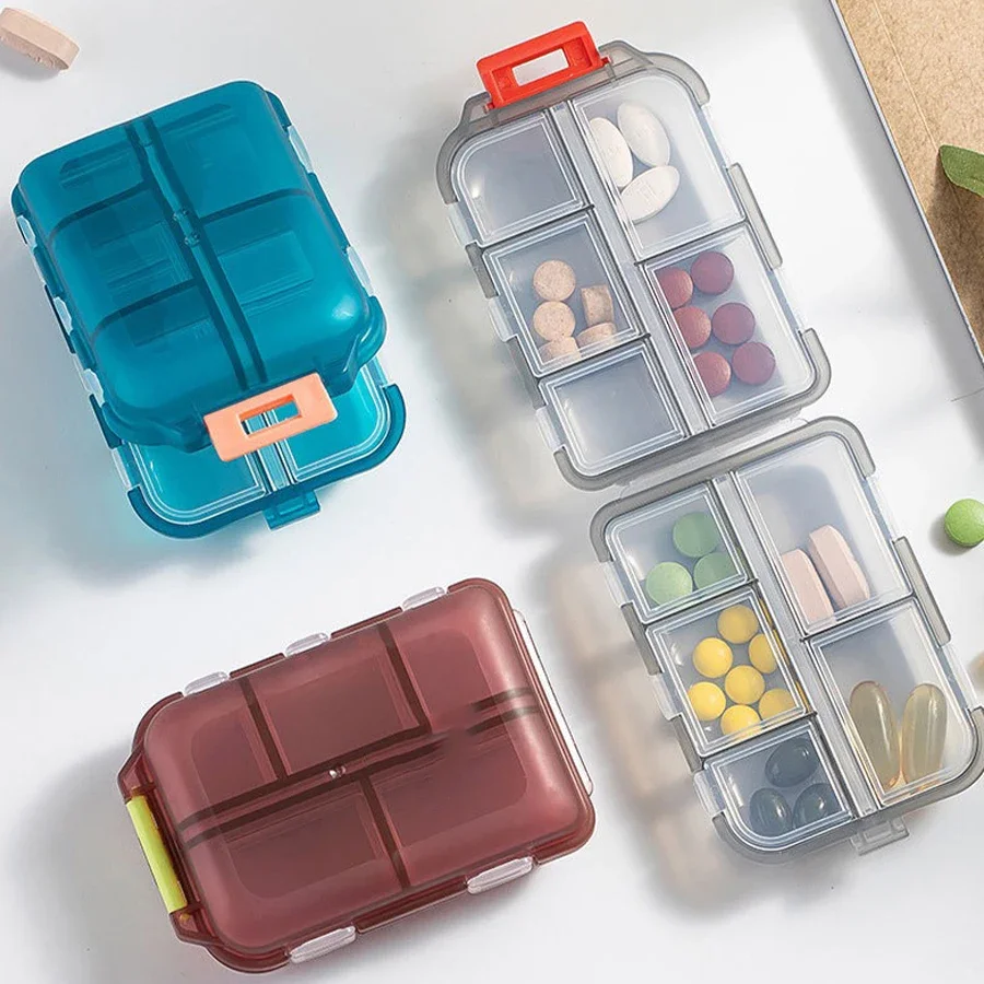 

Portable 10 Grids Pill Organizer Box Travel Medicine Storage Case for Vitamin Fish Oil Drug Dispenser Drug Storage Box