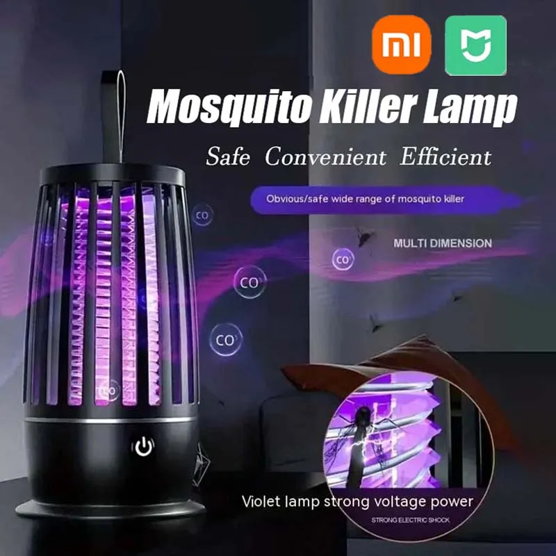 Перезаряжаемая ловушка для комаров Xiaomi MIJIA, электрическая ловушка для насекомых, Отпугиватель насекомых, уличная Бесшумная ловушка для насекомых, лампа