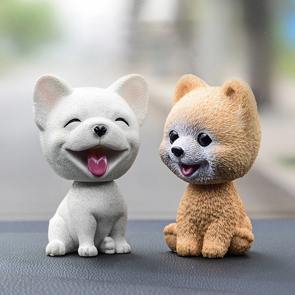 Car Ornament  Husky Teddy Pomeranian Car Shake Head Dog Ornaments Cute Nodding Decoration Gift For Car Auto Accessories