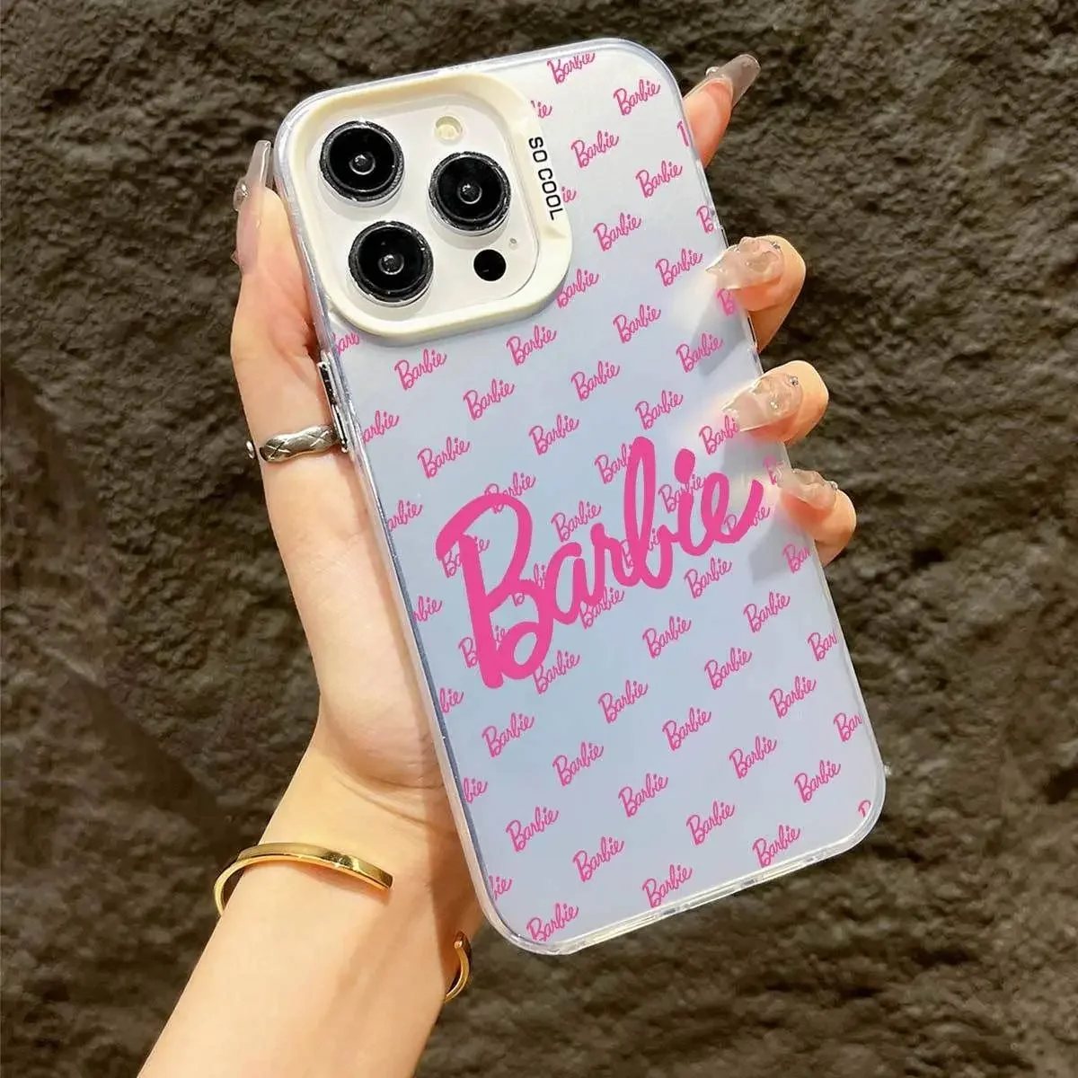 Barbie Princess Pink Typeface Phone Case For iPhone 16 15 14 13 12 11 Pro Max XR XS Max 7 8 Plus MINI Y2K Girl Cute Back Cover