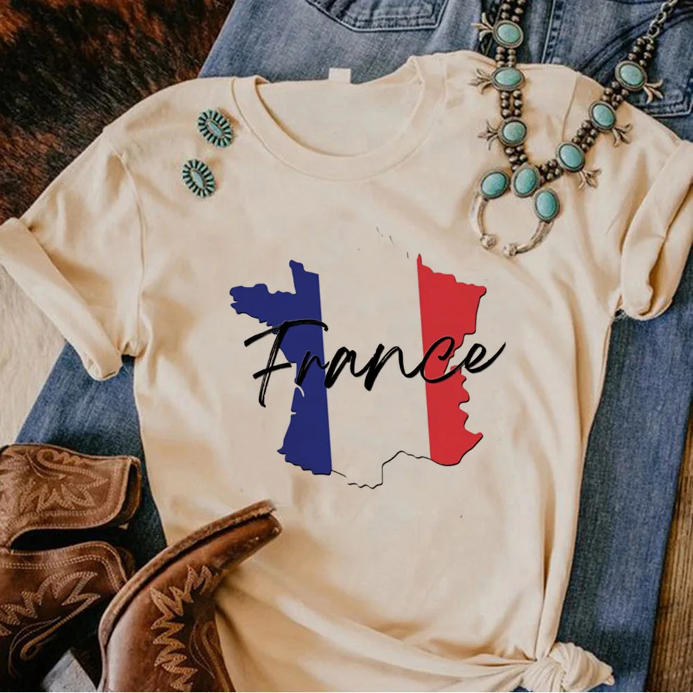 

France top women graphic Japanese anime tshirt female anime funny comic clothing