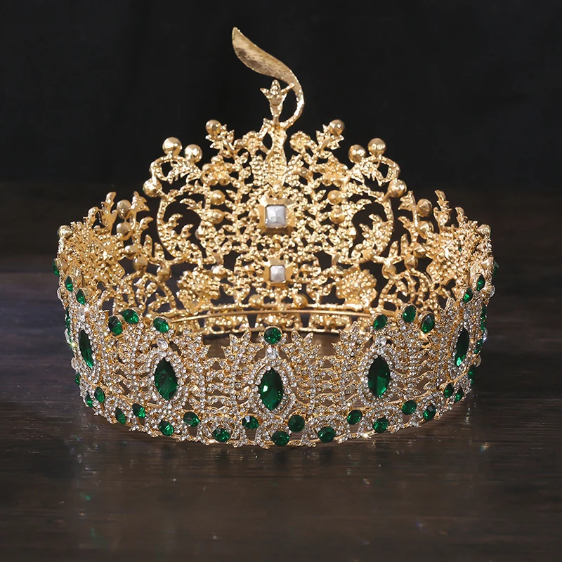 Barocke große Diadem Brautkrone Festzug Fräulein Tiaras Kopfschmuck Braut Hochzeitskleid Haarschmuck Zubehör