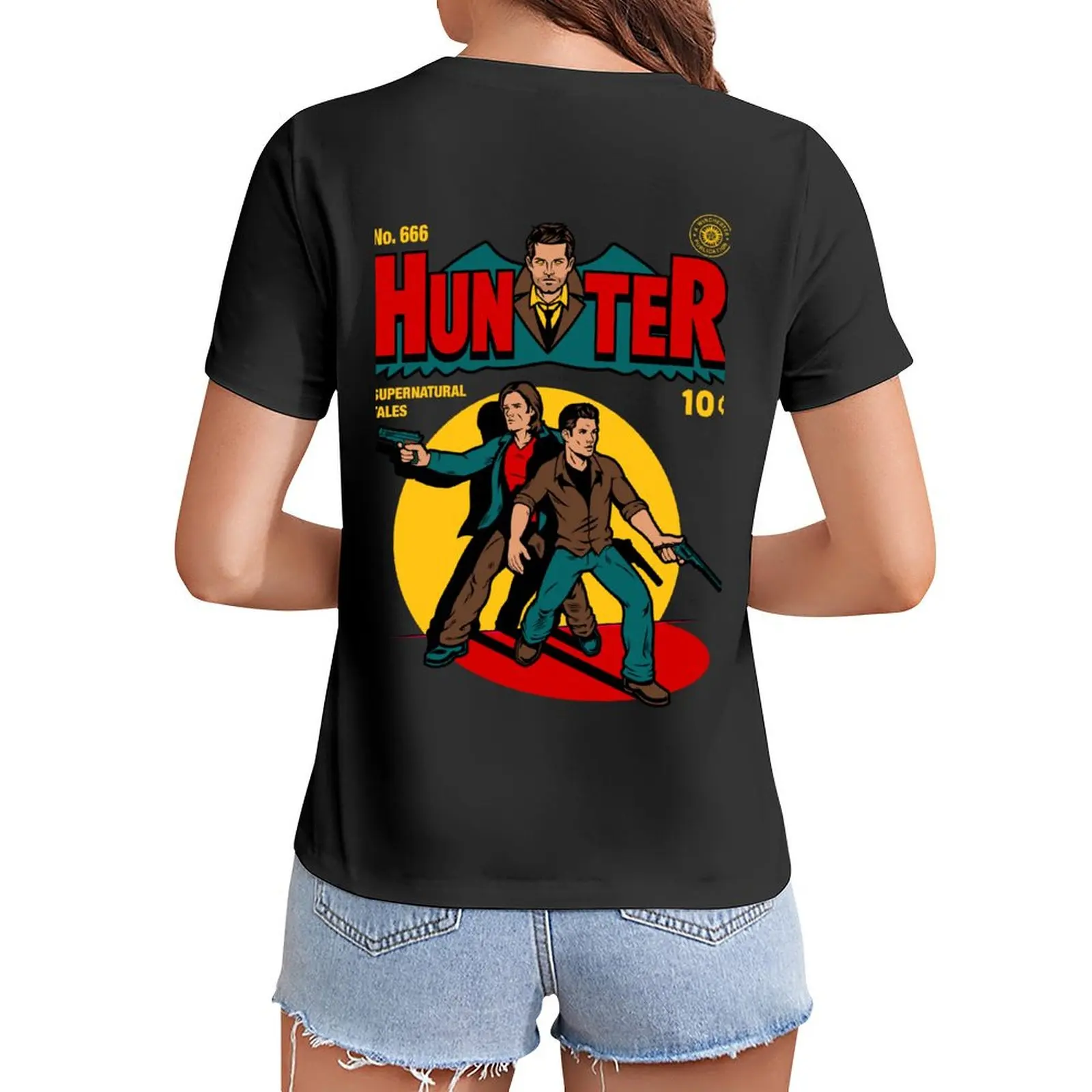 

Hunter Comic T-Shirt animal print shirt for girls cute clothes spring clothes Women 2024