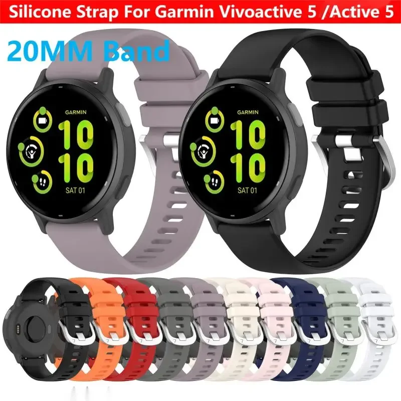 20MM pasek do Garmin forunner 165 245 645 Music Venu 2 SQ2 Plus Vivoactive 5 4 3 Samrt bransoletka etui do zegarka