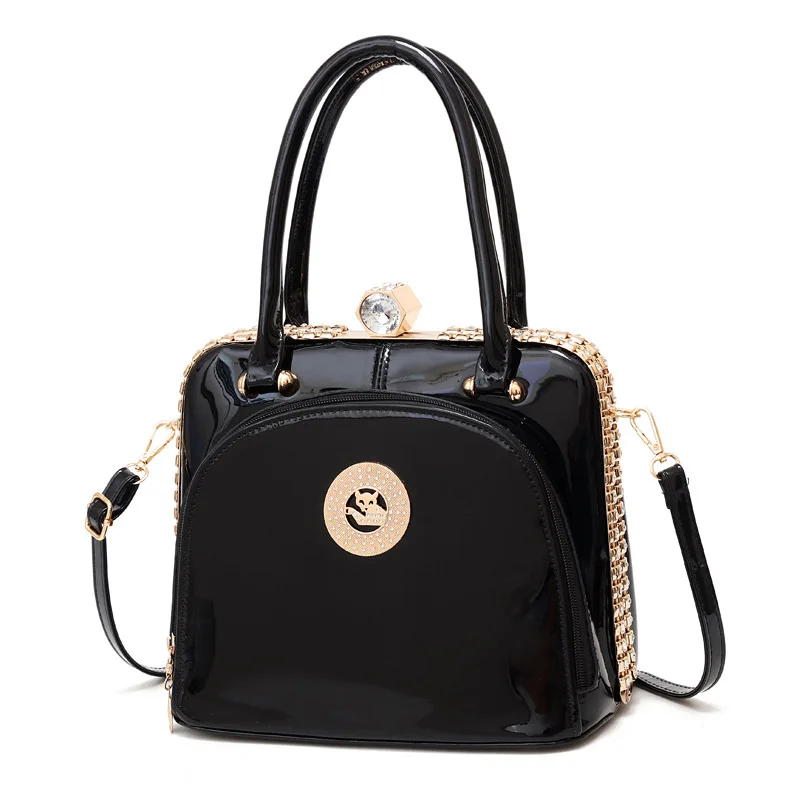 Fashion Diamonds Women\'s Handbags Female Genuine Leather Small Crystal Cosmetic Evening Bag Portable Shoulder Messenger Bags