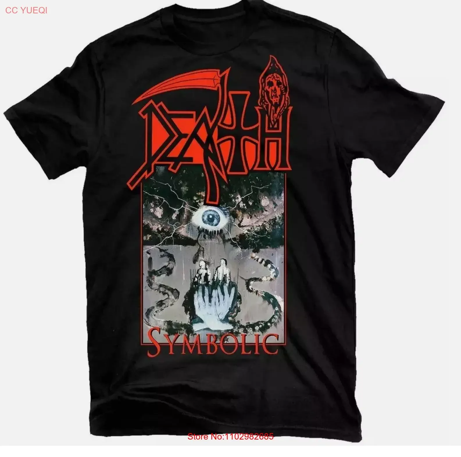 Death Band symbolique noir coton t-shirt pleine taille S 5XL vintage lavé polyvalent décontracté streetwear respirant