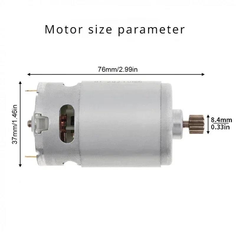 RS-550 Motor 0/9/11/12/13 Teeth DC 10.8V 12V 14.4V 16.8V 18V 21V 25V High Speed Large Torque for Electric Hand Drill Garden Tool