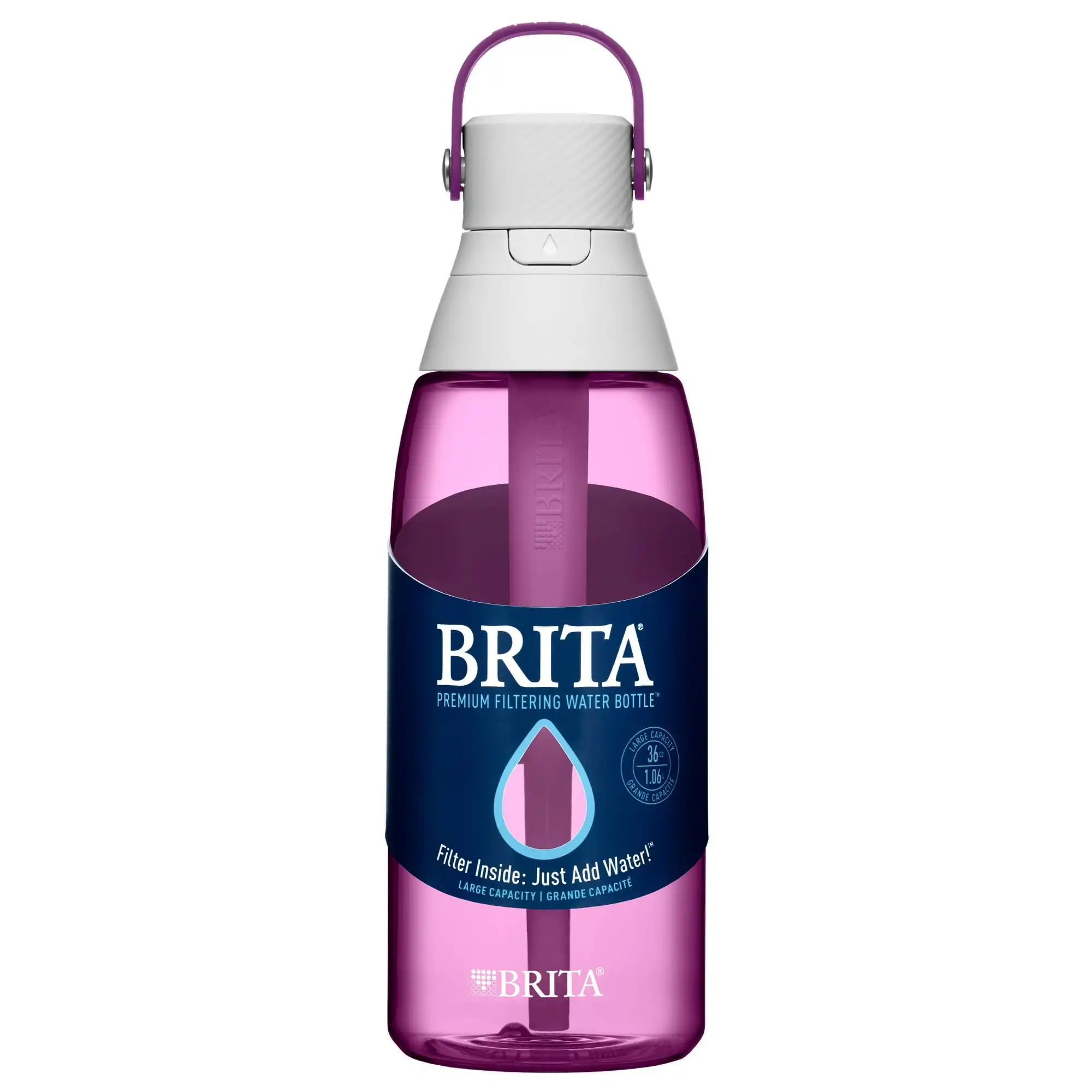 Brita 36 oz Botol Air Filter Anti Bocor Premium Anggrek dengan Sedotan