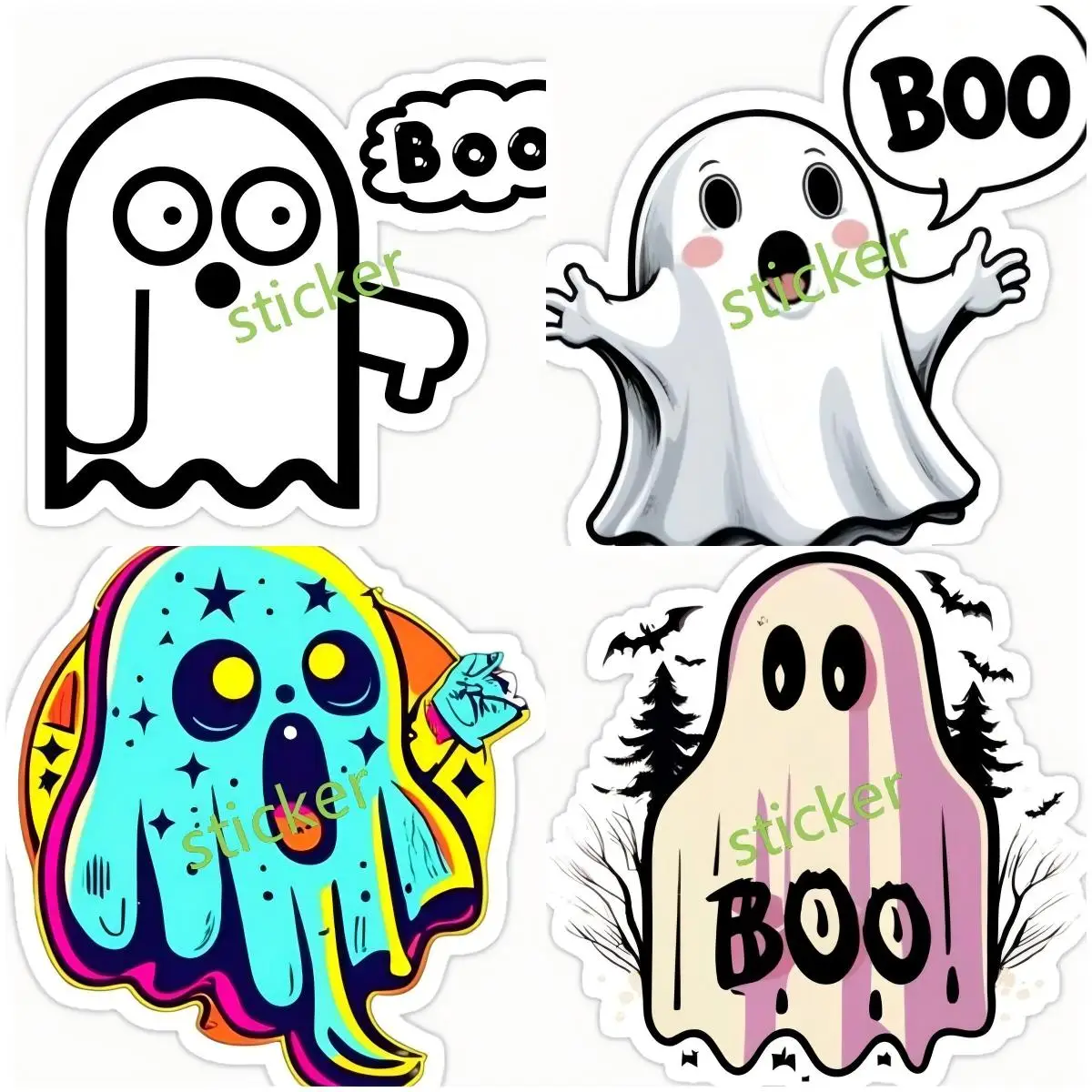 

Ghost Boo Car Sticker Waterproof Auto Decors on Car Body Bumper Rear Window Laptop Scratch-Proof Decal Anime Graphics
