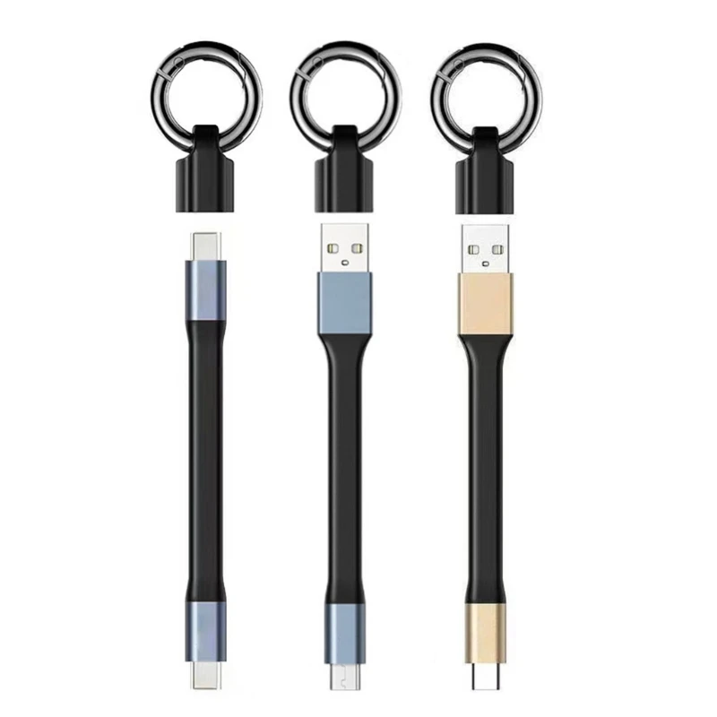 USB C Keychain Quick Charging Cable Fast Data Sync Cord Short Line for Convenient Charging Wire Drop Shipping