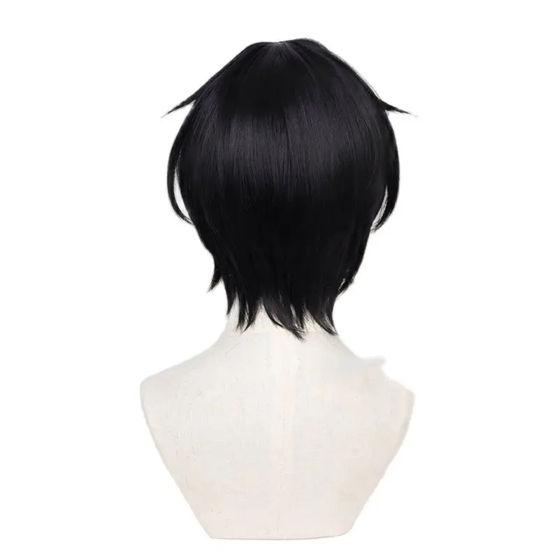 คุณภาพสูง Ensemble ดาว ES คอสเพลย์ Hidaka Hokuto วิกผมสั้นสีดำสังเคราะห์ Anime Wigs