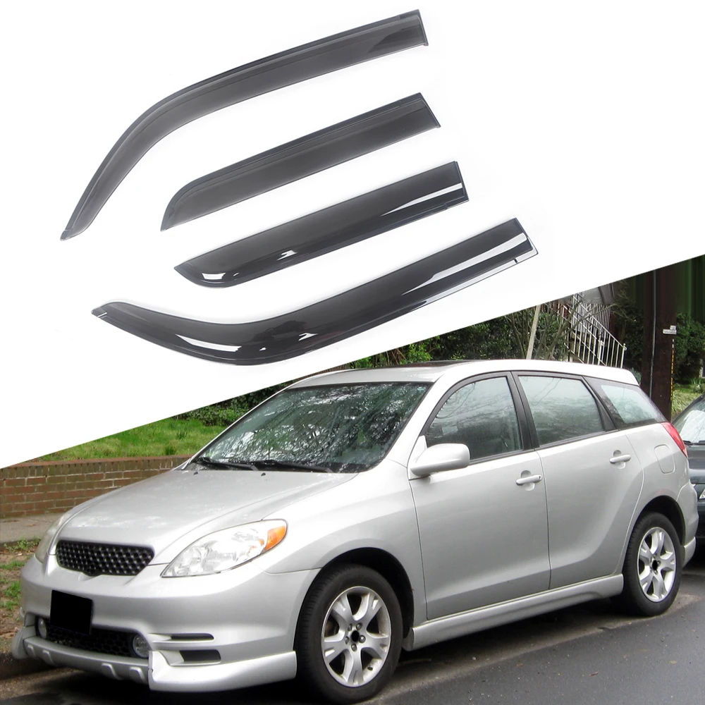 For Toyota Matrix 2003-2013 Auto Side Window Wind Deflectors Visors Black Rain Guard Door Visor Vent Shades Dark Smoke Ventvisor