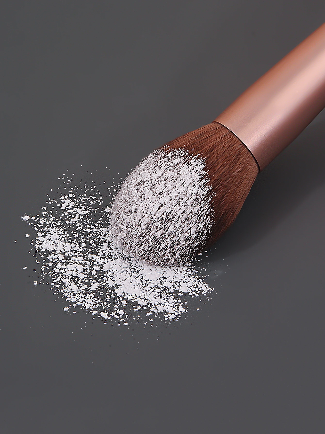 1 قطعة فرشاة ماكياج الشعر الاصطناعية الناعمة المنفوش باللون الذهبي الوردي المهنية بودرة الوجه/أحمر الخدود/فرشاة البودرة السائبة للمبتدئين في ماكياج #4