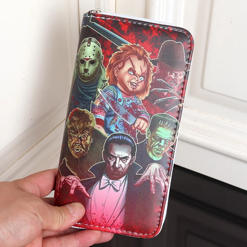 Anime Good Guys Cartoon Chucky PU Leather Multi-Layer Wallets Cosplay Clown Wallet Coin Bag Zipper Purse Gift