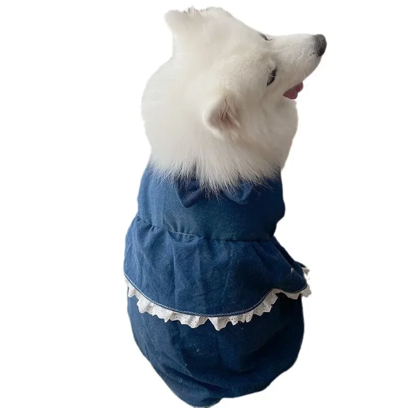 Large Pet Dress Summer Big Dog Clothes Corgi Samoyed Husky Border Collie Labrador Golden Retriever Clothing Costume Apparel 5XL