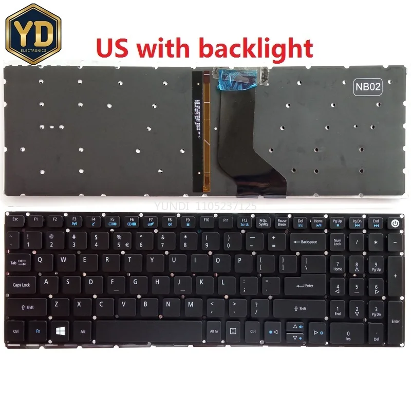 YD For Acer E5-522 E5-522G E5-532 E5-532T E5-532G E5-752G E5-752 E5-773 E5-773G Russian/US/UK/Spanish/Latin/German laptop keyboa