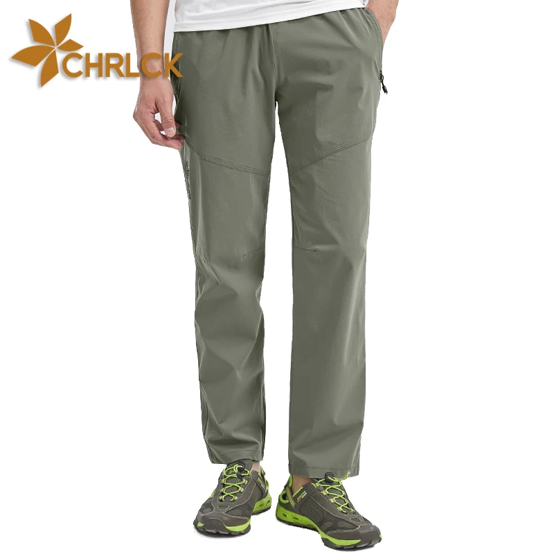 CHRLCK Men's Waterproof Camping Hiking Pants Summer Quick Dry Trekking Climbing Fishing Sport Outdoor Trousers Men Breathable