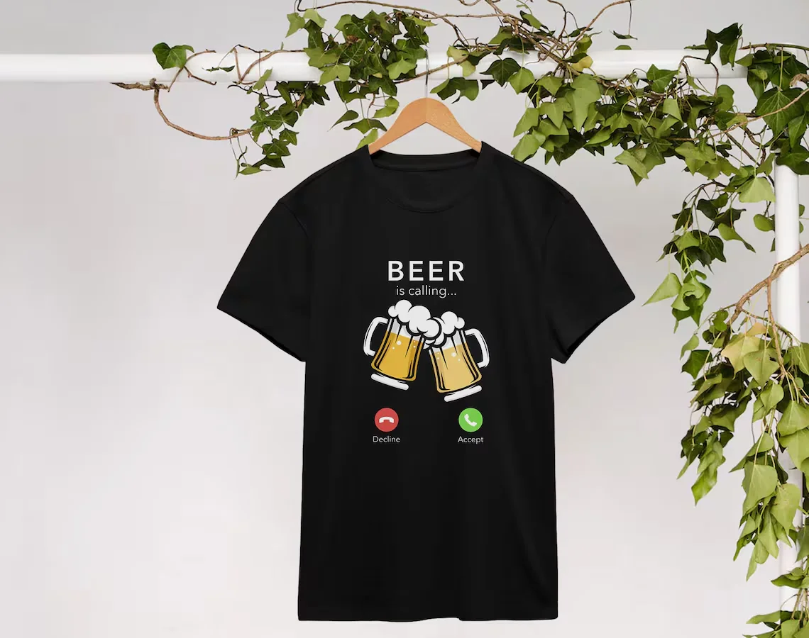 Sugarbaby New Arrival Beer is Calling T-shirt Stylish Trendy Gift for Him Unisex Cotton T-shirt Men And Women t shirts Drop Ship